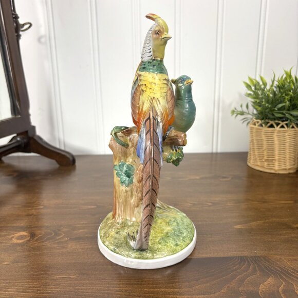 Vintage Pheasant Figurine Ugo Zaccagnini Italian Porcelain Pheasants - Picture 5 of 15